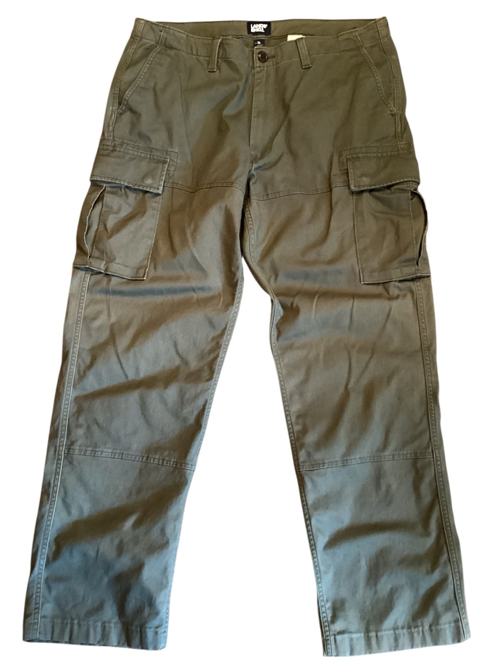 Lands’ End Men’s 34 Knockabout Cargo Pants Traditional Fit Olive Stretch Soft